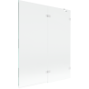 Mexen Lunar Badewannenabtrennung 2-teilig rechts 140 x 150 cm, transparent, weiß - 897-140-100-20-00-P