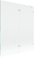 Mexen Lunar δίφυλλη κουρτίνα μπάνιου, δεξιά, 140 x 150 cm, διάφανη, λευκή