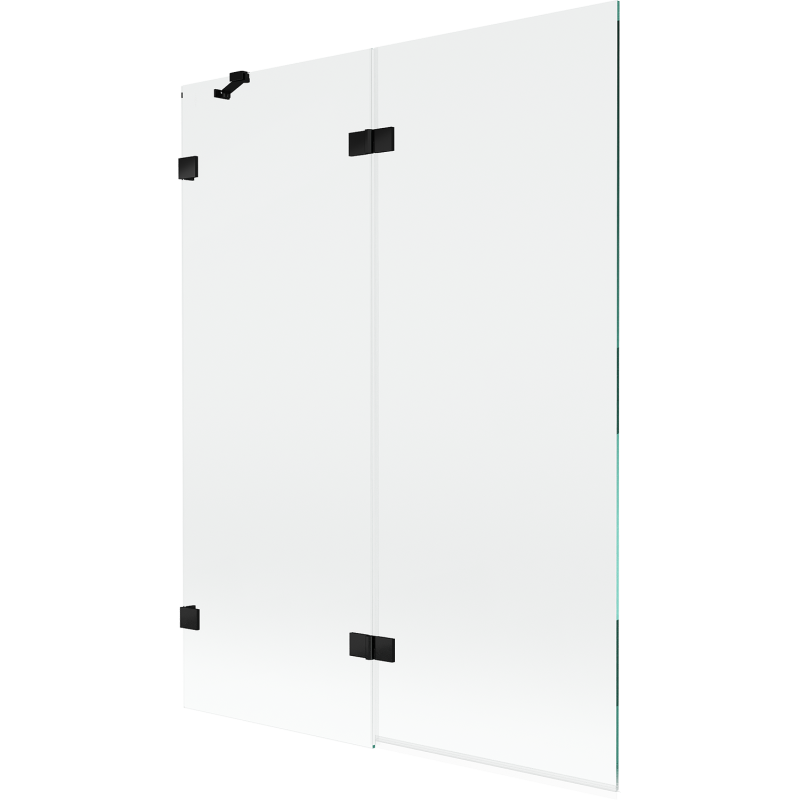 Mexen Lunar 2-wing left shower screen 130 x 150 cm, transparent, black - 897-130-100-70-00-L