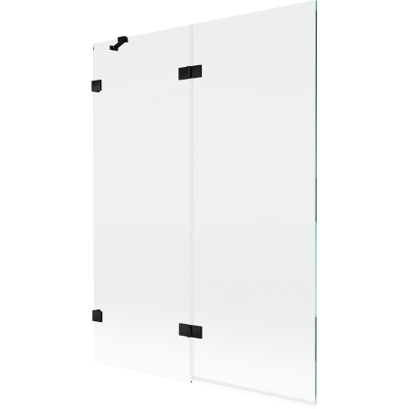 Mexen Lunar 2-wing left shower screen 130 x 150 cm, transparent, black - 897-130-100-70-00-L