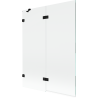 Mexen Lunar 2-wing left shower screen 130 x 150 cm, transparent, black - 897-130-100-70-00-L