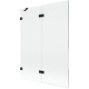 Mexen Lunar parawan nawannowy 2-skrzydłowy lewy 130 x 150 cm, transparent, czarny - 897-130-100-70-00-L