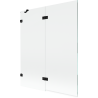 Mexen Lunar Duschabtrennung 2-flügelig links 140 x 150 cm, transparent, schwarz - 897-140-100-70-00-L
