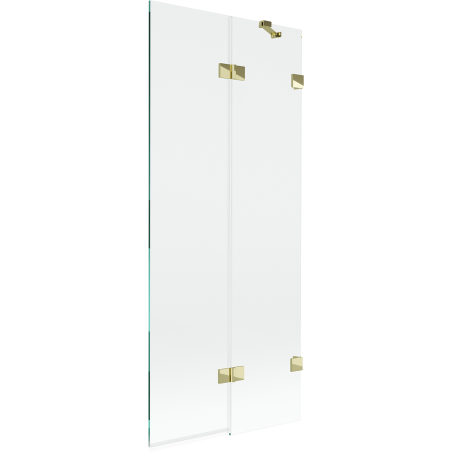 Mexen Lunar Duschabtrennung 2-flügelig rechts 80 x 150 cm, transparent, gold - 897-080-100-50-00-P
