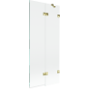 Mexen Lunar Duschabtrennung 2-flügelig rechts 80 x 150 cm, transparent, gold - 897-080-100-50-00-P