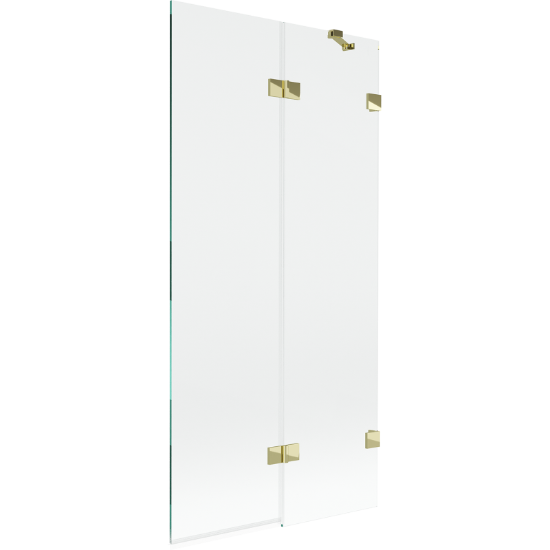 Mexen Lunar paratia bagno a due ante destra 90 x 150 cm, trasparente, dorato - 897-090-100-50-00-P