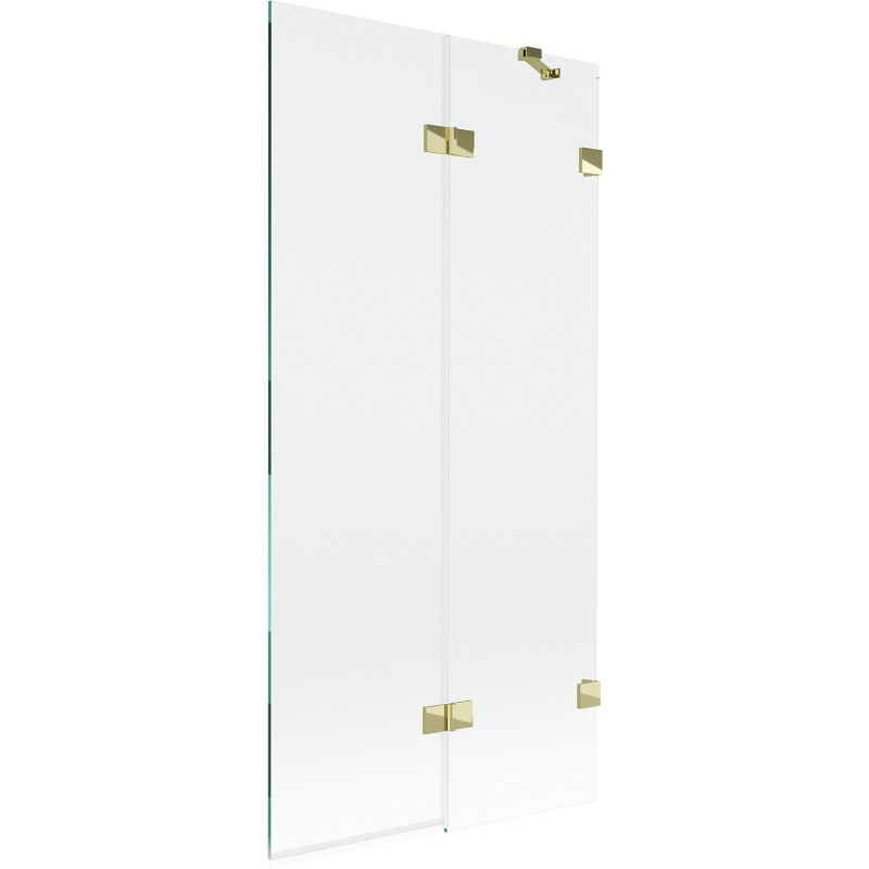 Mexen Lunar paravan za kadu, dvokrilni desni 90 x 150 cm, prozirni, zlatni - 897-090-100-50-00-P
