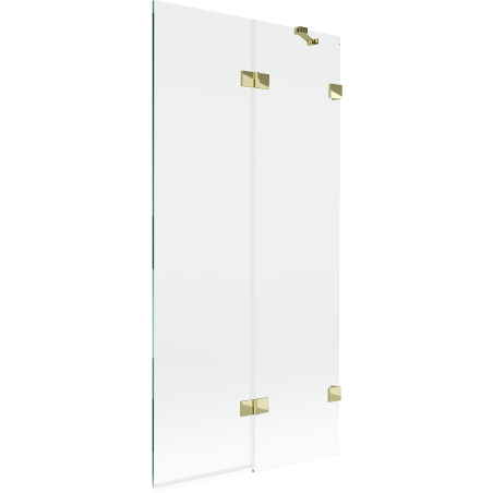 Mexen Lunar painel de banho de duas folhas direito 90 x 150 cm, transparente, dourado - 897-090-100-50-00-P