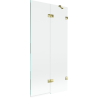 Mexen Lunar paravan za kadu, dvokrilni desni 90 x 150 cm, prozirni, zlatni - 897-090-100-50-00-P