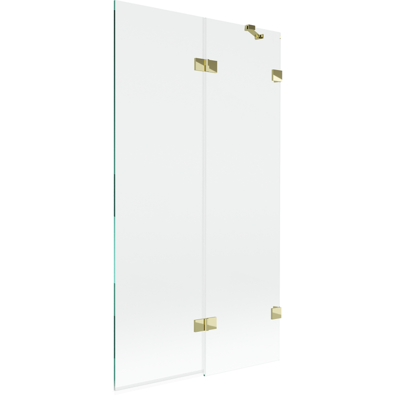 Mexen Lunar Duschwand 2-teilig rechts 100 x 150 cm, transparent, gold - 897-100-100-50-00-P