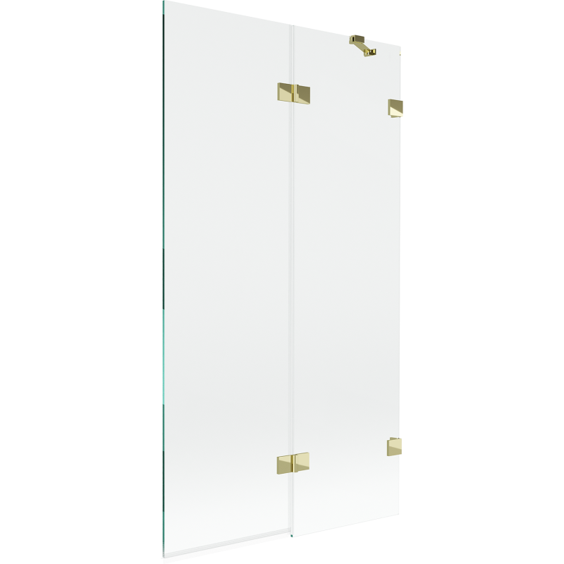 Mexen Lunar paratia per doccia a due ante destra 100 x 150 cm, trasparente, dorato - 897-100-100-50-00-P