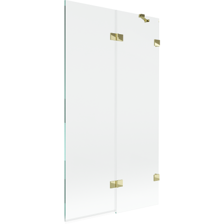 Mexen Lunar parawan nawannowy 2-skrzydłowy prawy 100 x 150 cm, transparent, złoty - 897-100-100-50-00-P