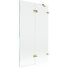 Mexen Lunar Duschwand 2-teilig rechts 100 x 150 cm, transparent, gold - 897-100-100-50-00-P