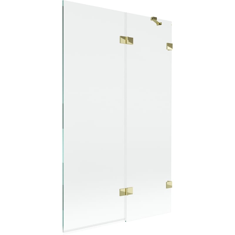 Mexen Lunar paravan za kadu s dva krila desni 110 x 150 cm, prozirni, zlatni - 897-110-100-50-00-P