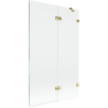 Mexen Lunar paravan za kadu s dva krila desni 110 x 150 cm, prozirni, zlatni - 897-110-100-50-00-P