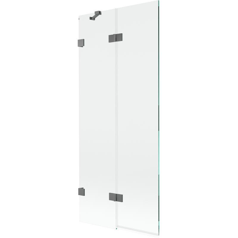 Mexen Lunar 2-krilni levi kopalniški zaslon 80 x 150 cm, prozoren, gun metal - 897-080-100-95-00-L