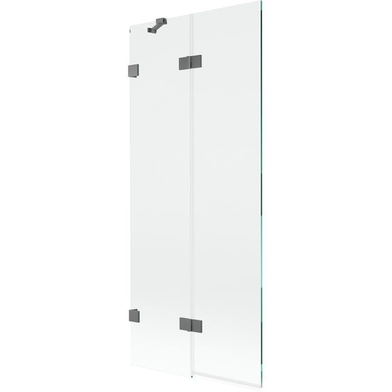 Mexen Lunar parawan nawannowy 2-skrzydłowy lewy 80 x 150 cm, transparent, gun metal - 897-080-100-95-00-L