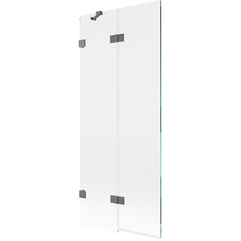 Mexen Lunar vasakpoolne 2-osaline vannitoa ekraan, 80 x 150 cm, läbipaistev, gun metal - 897-080-100-95-00-L