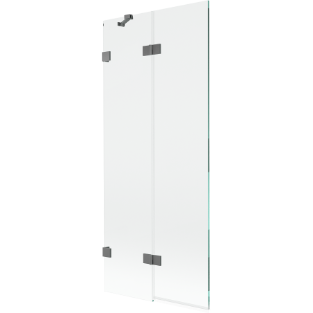 Mexen Lunar parawan nawannowy 2-skrzydłowy lewy 80 x 150 cm, transparent, gun metal - 897-080-100-95-00-L