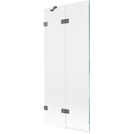 Mexen Lunar vasakpoolne 2-osaline vannitoa ekraan, 80 x 150 cm, läbipaistev, gun metal - 897-080-100-95-00-L