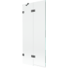 Mexen Lunar 2-Wing Left Shower Screen 80 x 150 cm, Transparent, Gun Metal - 897-080-100-95-00-L