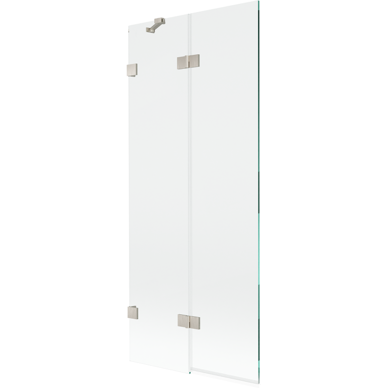 Mexen Lunar Duschwand, 2-flügelig, links, 80 x 150 cm, transparent, gebürstetes Nickel - 897-080-100-97-00-L