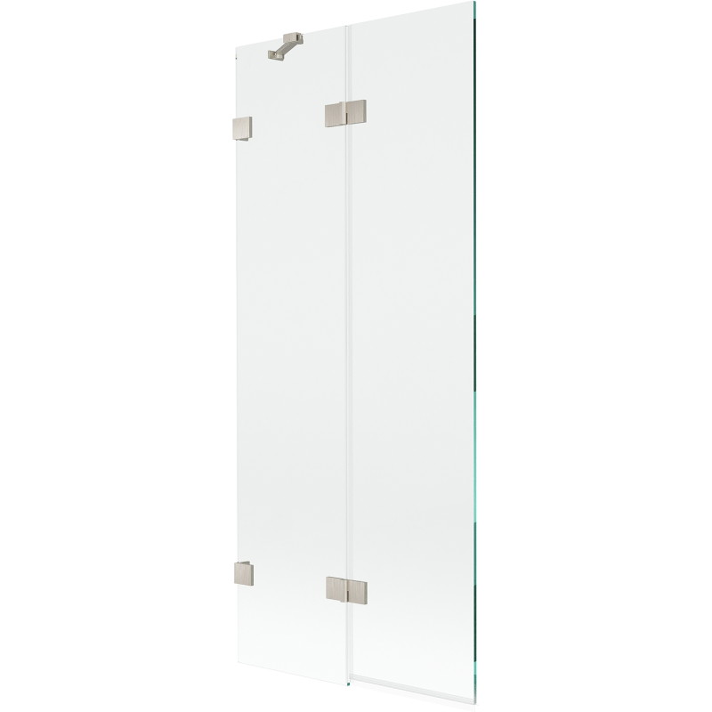 Mexen Lunar vanniekran 2-labaline vasak 80 x 150 cm, läbipaistev, harjatud nikkel - 897-080-100-97-00-L