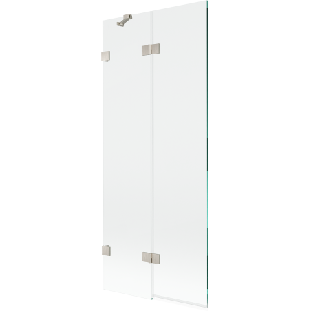 Mexen Lunar 2-krilna kopalna pregrada, leva 80 x 150 cm, prozorna, krtačen nikel - 897-080-100-97-00-L