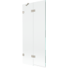Mexen Lunar Duschwand, 2-flügelig, links, 80 x 150 cm, transparent, gebürstetes Nickel - 897-080-100-97-00-L