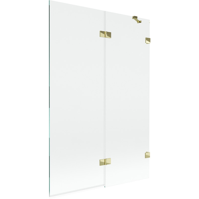 Mexen Lunar paravan za kadu s dva krila desni 120 x 150 cm, proziran, zlatni - 897-120-100-50-00-P