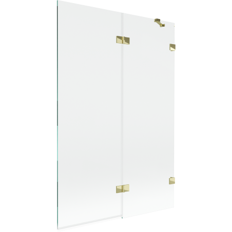 Mexen Lunar 2-panel right shower screen 120 x 150 cm, transparent, gold - 897-120-100-50-00-P