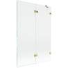 Mexen Lunar Duschwand 2-flügelig rechts 120 x 150 cm, transparent, gold - 897-120-100-50-00-P