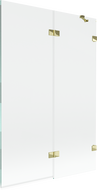Mexen Lunar Duschwand 2-flügelig rechts 120 x 150 cm, transparent, gold - 897-120-100-50-00-P