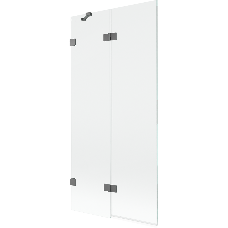 Mexen Lunar Badewannenabtrennung 2-flügelig links 90 x 150 cm, transparent, Gun Metal - 897-090-100-95-00-L