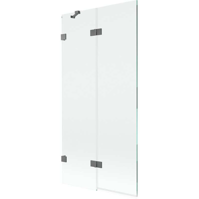 Mexen Lunar vannitoa kaheosaline vasakpoolne vann, 90 x 150 cm, läbipaistev, gun metal - 897-090-100-95-00-L