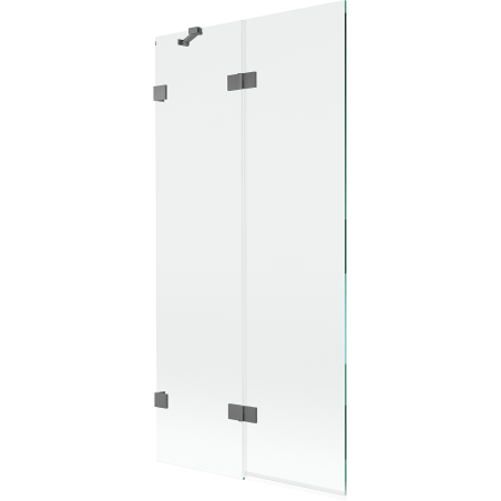 Mexen Lunar Badewannenabtrennung 2-flügelig links 90 x 150 cm, transparent, Gun Metal - 897-090-100-95-00-L