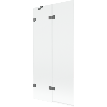 Mexen Lunar parawan nawannowy 2-skrzydłowy lewy 90 x 150 cm, transparent, gun metal - 897-090-100-95-00-L