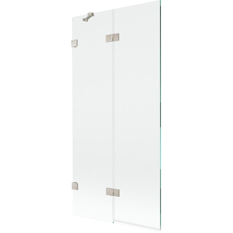 Mexen Lunar 2-osaline vasakpoolne vannitoa vahesein 90 x 150 cm, läbipaistev, harjatud nikkel - 897-090-100-97-00-L