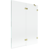 Mexen Lunar dvokrilni desni paravan za kadu 130 x 150 cm, prozirni, zlatni - 897-130-100-50-00-P