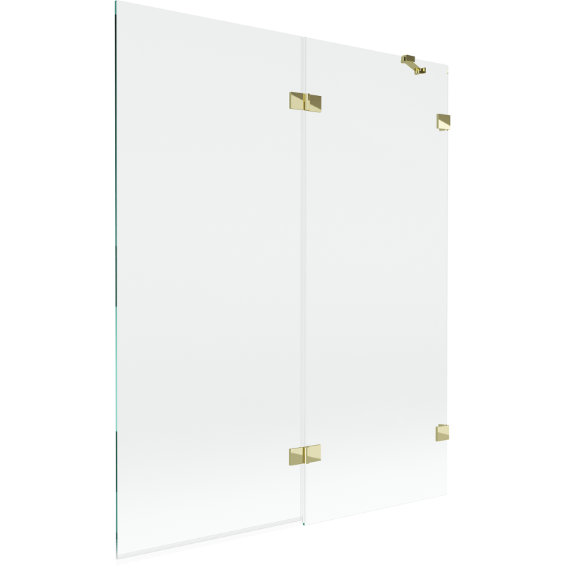 Mexen Lunar parawan nawannowy 2-skrzydłowy prawy 140 x 150 cm, transparent, złoty - 897-140-100-50-00-P
