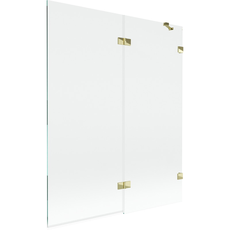 Mexen Lunar vanni ekraan, 2-klappiga, parempoolne, 140 x 150 cm, läbipaistev, kuldne - 897-140-100-50-00-P