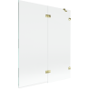 Mexen Lunar 2-panel right-hand shower screen 140 x 150 cm, transparent, gold - 897-140-100-50-00-P