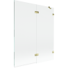Mexen Lunar vanni ekraan, 2-klappiga, parempoolne, 140 x 150 cm, läbipaistev, kuldne - 897-140-100-50-00-P