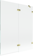 Mexen Lunar badwand 2-delig rechts 140 x 150 cm, transparant, goud - 897-140-100-50-00-P