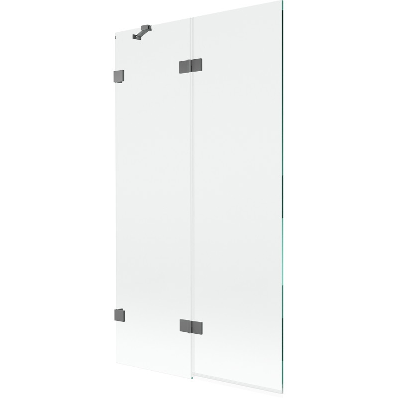 Mexen Lunar dvokrilni lijevi paravan za kadu 100 x 150 cm, prozirni, gun metal - 897-100-100-95-00-L