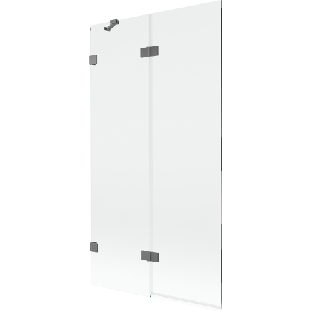 Mexen Lunar parawan nawannowy 2-skrzydłowy lewy 100 x 150 cm, transparent, gun metal - 897-100-100-95-00-L