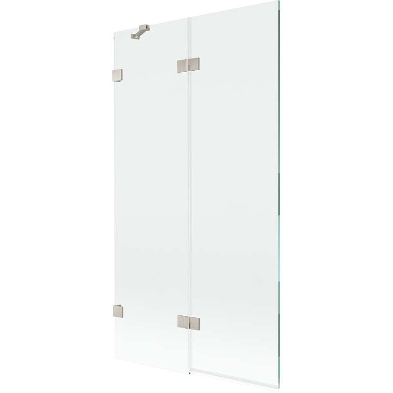 Mexen Lunar Duschwand 2-flügelig links 100 x 150 cm, transparent, gebürstetes Nickel - 897-100-100-97-00-L