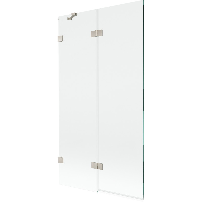 Mexen Lunar kaheukseline vasakukäeline vannitoa vahesein 100 x 150 cm, läbipaistev, harjatud nikkel - 897-100-100-97-00-L