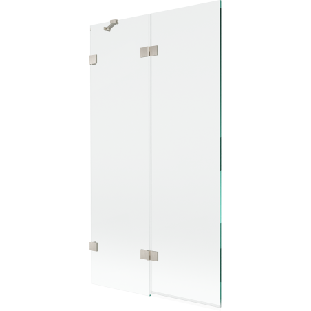 Mexen Lunar 2-wing Left Bath Screen 100 x 150 cm, Transparent, Brushed Nickel - 897-100-100-97-00-L