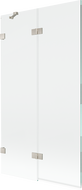 Mexen Lunar 2-krilni levi tuš paravan 100 x 150 cm, prozoren, brušen nikelj - 897-100-100-97-00-L
